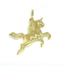 Load image into Gallery viewer, 14k yellow gold hollow unicorn full body 3D pendant charm fine gift jewelry 1.5g