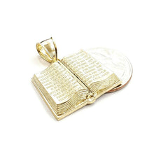 Load image into Gallery viewer, 10k yellow gold lord's prayer book our father bible verse pendant jewelry 5.3g