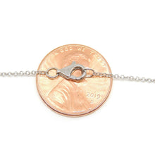 Load image into Gallery viewer, 14k white gold 0.09ct diamond khamsa hand Jewish necklace 18" adjustable chain