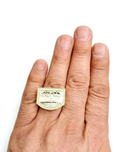 Load image into Gallery viewer, 10k yellow gold last supper religious men's Ring diamond cut jewelry Size 9.5