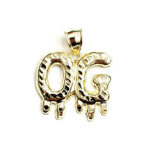 Load image into Gallery viewer, 10k yellow Gold OG original gangster word Pendant diamond cut fine jewelry 3.4g