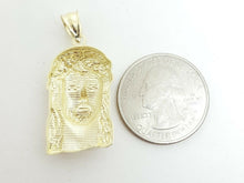 Load image into Gallery viewer, 10k yellow gold Jesus face head pendant charm fine gift religious jewelry 3.2g