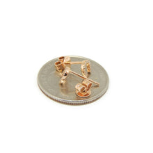 Load image into Gallery viewer, 14k rose Gold 0.06Ct Diamond horseshoe stud Earrings gift Push Back Fastening