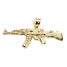 Load image into Gallery viewer, 14k yellow Gold AK-47 machine gun military rifle Pendant charm fine gift 4.3g