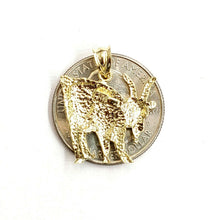 Load image into Gallery viewer, New 10k yellow Gold Goat Pendant charm diamond cut animal fine gift jewelry 2.6g