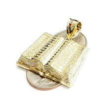 Load image into Gallery viewer, 10k yellow gold lord's prayer book our father bible verse pendant jewelry 9.7g