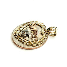 Load image into Gallery viewer, 14k tri color Gold heart sweet 15 años 15 years Pendant charm fine jewelry 2.1g