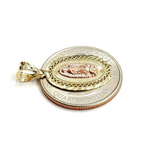 Load image into Gallery viewer, 10k gold oval virgin Mary Guadalupe pendant charm fine religious jewelry 1.7g