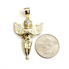 Load image into Gallery viewer, New 10k yellow Gold full body angel diamond cut Pendant charm fine jewelry 4.9g