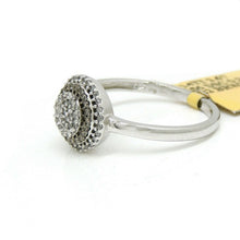 Load image into Gallery viewer, 0.28Ct Natural brown and white Diamond 14k White Gold women Ring 9.75mm Size 6.5