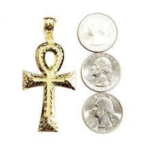 Load image into Gallery viewer, 10k yellow gold Egyptian ankh cross pendant charm fine religious jewelry 5.7g