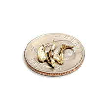 Load image into Gallery viewer, New 14k yellow Gold Tiny Dove bird Pendant charm love gift fine jewelry 0.9g