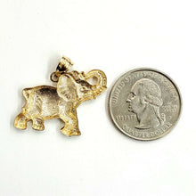 Load image into Gallery viewer, 14k yellow Gold elephant Pendant charm unisex fine gift good luck jewelry 3.5g