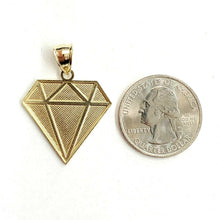Load image into Gallery viewer, 10k yellow gold diamond shape pendant charm fine gift jewelry diamond cut 2.7g
