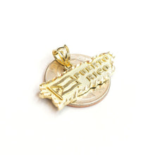 Load image into Gallery viewer, New 10k yellow gold Puerto Rico outline map pendant charm gift fine jewelry 2.9g