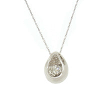 Load image into Gallery viewer, 14k White Gold 0.10Ct Round Diamonds 3D necklace gift jewelry for her 18" chain