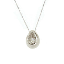 Load image into Gallery viewer, 14k White Gold 0.10Ct Round Diamonds 3D necklace gift jewelry for her 18" chain