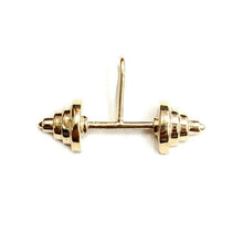 Load image into Gallery viewer, New 14k Yellow Gold Dumbbell weight lifter Pendant charm gift fine jewelry 2.3g