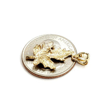Load image into Gallery viewer, New 14k yellow gold solid maple leaf pendant charm gift fine jewelry 1.4g