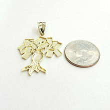 Load image into Gallery viewer, 10k yellow gold 100 dollar sign money bag tree lucky pendant charm gift 3.7g