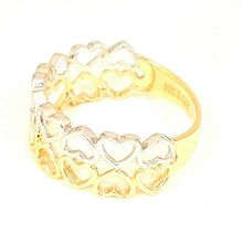 Load image into Gallery viewer, New 14k Gold woman's heart band ring two tone fine gift jewelry for women size 7