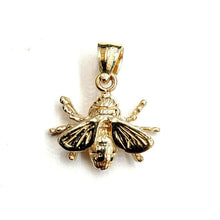 Load image into Gallery viewer, 14k yellow Gold solid honey bee 3D Pendant charm gift fine jewelry 1.5g