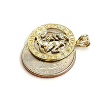 Load image into Gallery viewer, 10k yellow Gold cancer crab zodiac sign round Pendant charm fine jewelry 2.6g