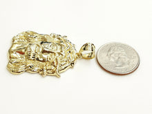 Load image into Gallery viewer, 10k yellow gold jesus face head pendant charm fine religious gift jewelry 8.2g