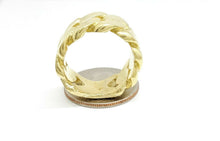 Load image into Gallery viewer, 14K solid Yellow Gold 11.6mm Cuban link Ring Band fine jewelry 17.2g size 9.5