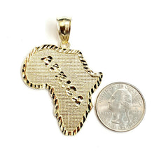 Load image into Gallery viewer, New 10k yellow gold Africa continent outline map pendant charm fine jewelry 8.9g