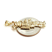 Load image into Gallery viewer, 14k yellow Gold fireman firewoman firefighter Pendant charm fine jewelry 3.4g