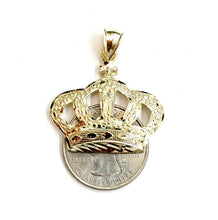 Load image into Gallery viewer, 10k yellow gold crown pendant charm fine jewelry gift necklace diamond cut 2.8g