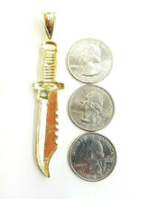 Load image into Gallery viewer, New 10k yellow Gold dagger knife Pendant charm fine gift jewelry for men 4.9g