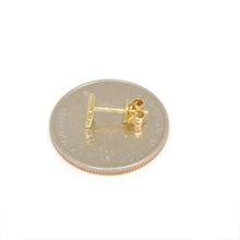 Load image into Gallery viewer, 14k yellow Gold 0.11Ct Round Diamond square stud Earrings Push Back Fastening