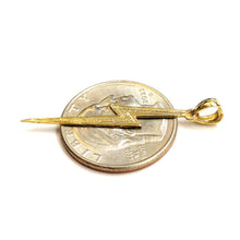 Load image into Gallery viewer, New 14k yellow gold lightning bolt pendant charm gift fine jewelry 0.8g