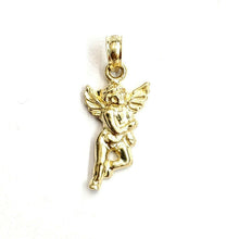 Load image into Gallery viewer, New 10k yellow Gold full body angel diamond cut Pendant charm fine jewelry 1g