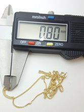 Load image into Gallery viewer, New 14K Yellow Gold 0.8mm Square Spiga Wheat Chain Necklace fine gift 1.90g 24"