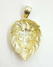 Load image into Gallery viewer, 10k yellow Gold lion head face leo zodiac Pendant charm fine gift jewelry 7.2g