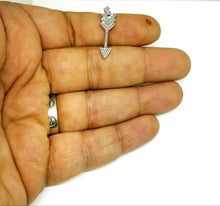 Load image into Gallery viewer, New 14k white Gold arrow pendant cubic zirconia fine jewelry gift 1.4g