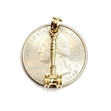 Load image into Gallery viewer, 14k Yellow Gold 3D judges gavel Auctioneer mallet Hammer Pendant jewelry 1.7g