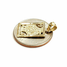 Load image into Gallery viewer, 14k yellow Gold king of hearts Pendant playing card gambling fine jewelry 1.6g