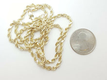 Load image into Gallery viewer, New 10K yellow gold 3.5mm hollow rope chain Necklace fine jewelry unisex 11g 24"