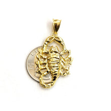 Load image into Gallery viewer, New 10k yellow gold scorpion Scorpio pendant charm zodiac sign Fine Jewelry 3.4g