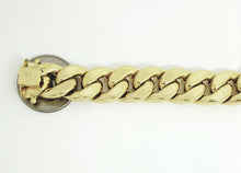 Load image into Gallery viewer, 10K yellow gold 14.75mm hollow Cuban Miami bracelet Fine gift jewelry 9" 53.8g
