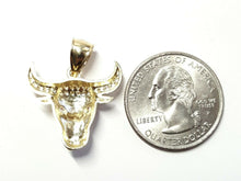 Load image into Gallery viewer, 10k yellow Gold Taurus bull zodiac Pendant charm zirconia fine gift jewelry 3g
