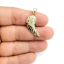 Load image into Gallery viewer, 10k Yellow Gold Single Angel Wing Pendant Diamond Cut Unisex fine jewelry 1.3g