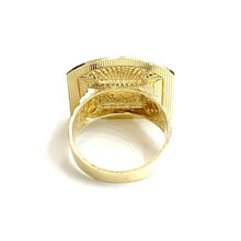 Load image into Gallery viewer, 10k yellow gold last supper religious men's Ring diamond cut jewelry Size 9.5