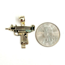 Load image into Gallery viewer, 10k yellow Gold solid Uzi machine gun Pendant charm gift male fine jewelry 2.2g