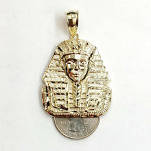 Load image into Gallery viewer, 10k yellow solid Gold Egyptian pharaoh king head Pendant jewelry fine gift 9.7g