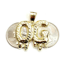 Load image into Gallery viewer, 10k yellow Gold OG original gangster word Pendant diamond cut fine jewelry 5.3g